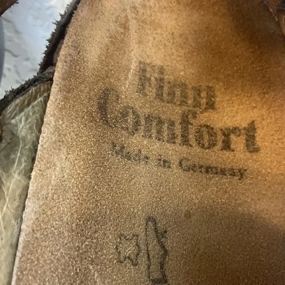 Finn Comfort Brown Sylt Leather Slingback Sandals Women 42/US11‎ Germany Leather